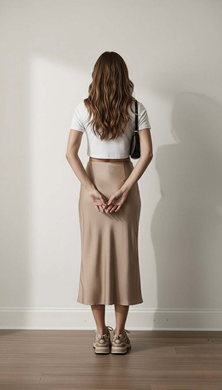 Falda lapiz MIDI con playera set 2 pzs